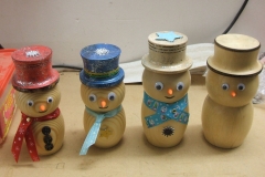 David brought along some snowmen he had made earlier by way of examples for the members to see.