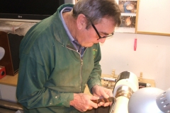 Here we have Dave Line working on spindle turning, Dave was being supervised by Bill Munro.