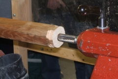 Here a close up of a home made jig to assist in the long hole boring.