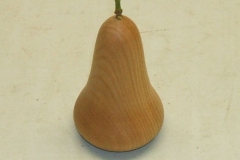 Richard Comfort's completed pear made from a piece of Elm wood.