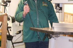 John was to demonstrate how to set up a bandsaw safely, the first job was to unplug it from any power source.