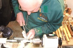 Here John is doing the finishing cuts to his project.