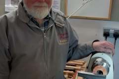 Here we have Douglas Stewart as he makes a start on his scarf clip project.
