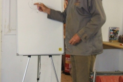 Here John is using a sketch on the board to describe some of the growing features that occurs.