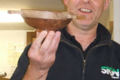 David was in the process of making a Quaich for a special occasion, here he is showing the part finished item.