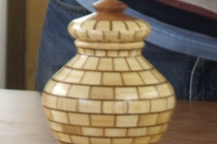 A closer view of David's vase with lid.