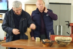 Here we have Bill Munro, Bill showed a couple of items that were all made by using the inside out turning method.