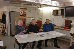 Pictured here at the start of the meeting, Left, Cliff Sim, Treasurer. centre, Alec Mutch, Chairman. right, Peter Lawrence, secretary.