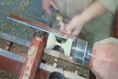 This screen shot shows the top end of the cup being worked.