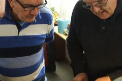David Ross (on the right) is showing one of the members the correct use of a gouge. David did an impromptu intervention after one of the member had to withdraw.