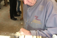 Bill was making a candle holder in Yew made for a pillar candle.