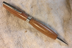 Here is the finished product, a very nice wooden pen.