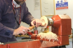 Here Andy can be seen removing material from the inside of the cup.