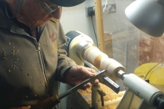 Bill Munro was to make a goblet with some inserts in a different wood.