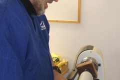 Here we have Colin MacKenzie setting up to start making a miniature bird house.