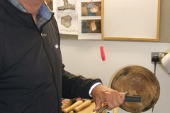 Here we have Geoff Potter getting started on a spalted beech bowl.