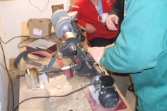 David was kept very busy sharpening and regrinding members tools after the members were encouraged to bring in a tool to sharpen.