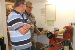 Here are Errol Levings and Dave Line setting up to start long hole boring.