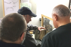 Bill Munro setting up to start his project, Bill was using a piece of Bird Cherry.