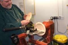 Here we have David showing the onlookers the piece he removed from the centre.