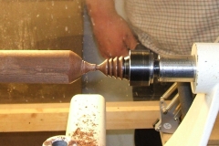 One of David's finials almost complete, it's been sealed and polished ready to cut off.