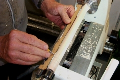 Here Errol is marking out his detail from a template.