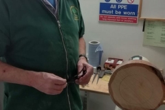 Here we have Dave Line as he is setting up to start his clock. He too would be making a skeleton clock.