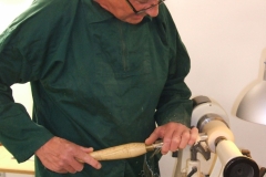 Here we have Alec MacLeod as he starts to make a wooden apple from a piece of Sycamore.