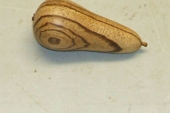 David Hobson's completed pear made from a piece of Zebrano wood.