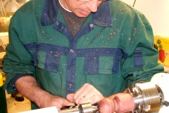 David Hobson went on to make a wooden plum from a piece of Purpleheart.