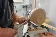 Here we can see Richard working the upper edge of the platter.