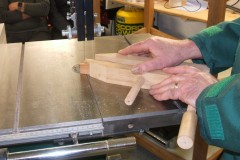 Before going on to make the clamp, John did do a short demonstration on it's use, here cutting very small pieces that  you would not want to be holding with your fingers.