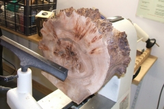 Another view of Richard's elm blank, he is making this into a clock surround.