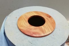 The finished disc of wood now sanded sealed and polished.