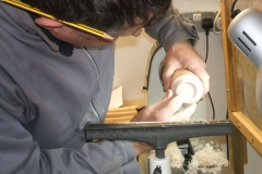 Here David is trial fitting the plastic seal, it needed to be a very good fit.