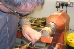 Here Mark is doing the final cuts prior to sanding and finishing.