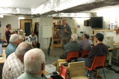Here we have John Cheadle doing his talk on wet wood working at the start of his presentation.