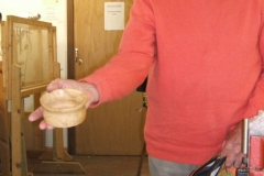 Here we have Bob showing a small spalted bowl.