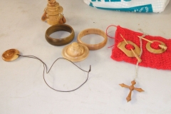 Just some of Douglas's many item of turned jewellery.
