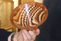 The bowl was made from several different timbers.