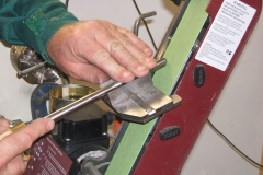 David Hay with another piece of equipment to assist the sharpening, very useful for beginners.