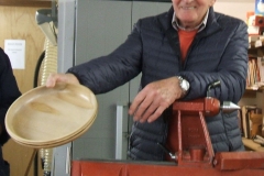 Here we have Bob Chisholm, Bob had several item to show, here is his first a wooden platter made in Sycamore.