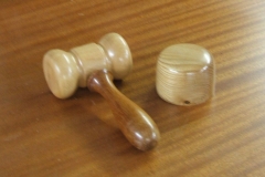 A closer view of Bob's Gavel and Block.