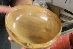 David's first item was a shallow bowl with a natural edge, David explained he did not like to throw any piece of wood out, and this was the result of one such piece.