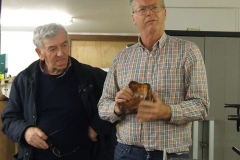 Here we have Geoff Potter showing a natural edged bowl, Geoff explained that this piece of wood was salvaged from the shore of a highland loch.