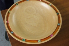 Another of my small plates, again using Pebeo paints but with the inclusion of the artificial jewels set into the rim.