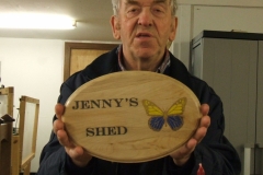 Not everything I make comes off the lathe, here I had made a sign in Sycamore using the laser and some paints.